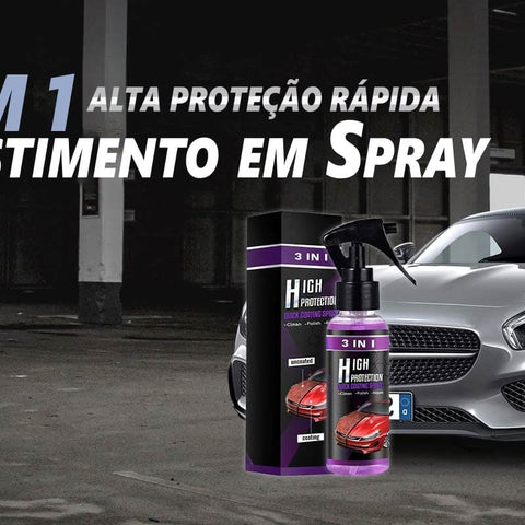 3 em 1 Spray de Alta Proteção - Renova a Pintura Queimada e Riscos Facilmente - Restaura o Brilho e Pintura - 120ML