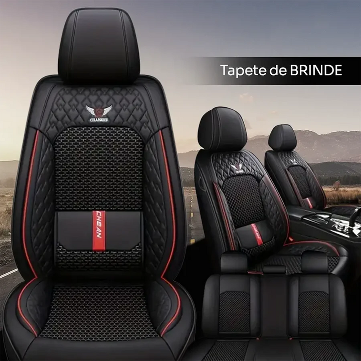 [FRETE GRÁTIS] Kit Capas de Bancos Premium Universal - Bancos Dianteiros e Traseiros + BRINDE HOJE (Tapete Completo) - Compatível com todos os carros