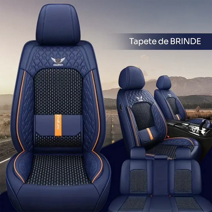 [FRETE GRÁTIS] Kit Capas de Bancos Premium Universal - Bancos Dianteiros e Traseiros + BRINDE HOJE (Tapete Completo) - Compatível com todos os carros