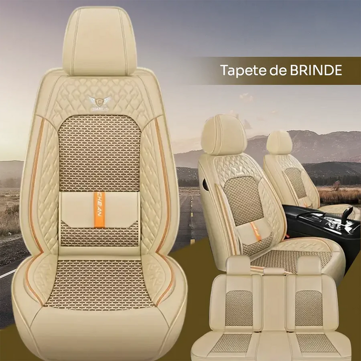 [FRETE GRÁTIS] Kit Capas de Bancos Premium Universal - Bancos Dianteiros e Traseiros + BRINDE HOJE (Tapete Completo) - Compatível com todos os carros