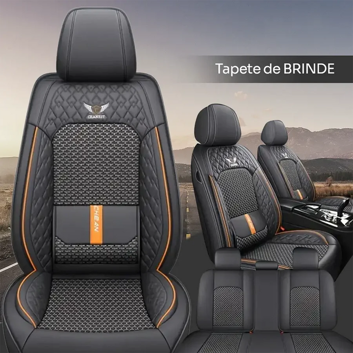[FRETE GRÁTIS] Kit Capas de Bancos Premium Universal - Bancos Dianteiros e Traseiros + BRINDE HOJE (Tapete Completo) - Compatível com todos os carros