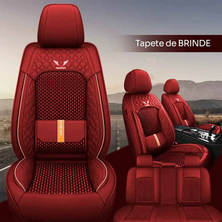 [FRETE GRÁTIS] Kit Capas de Bancos Premium Universal - Bancos Dianteiros e Traseiros + BRINDE HOJE (Tapete Completo) - Compatível com todos os carros
