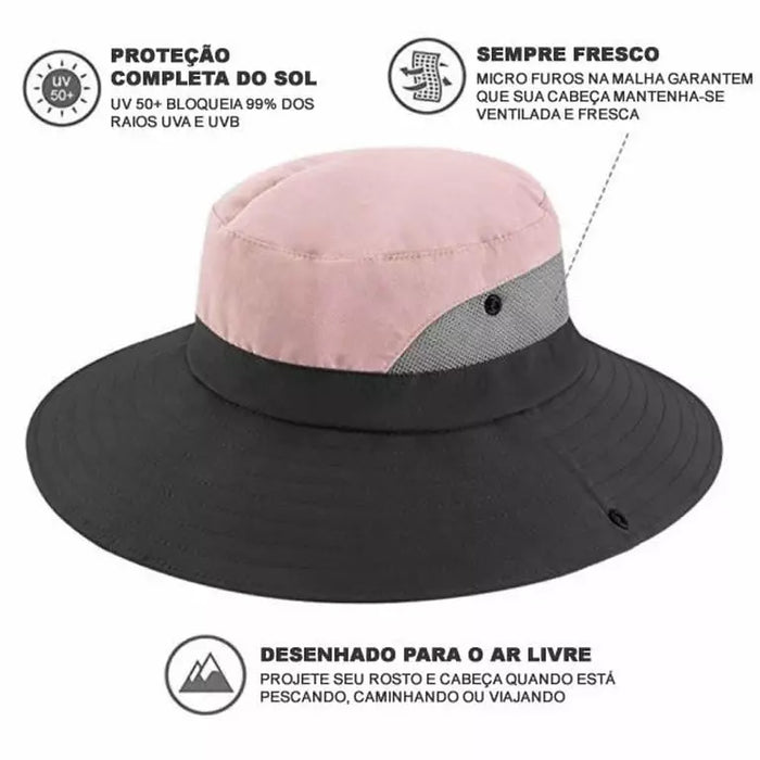 Chapéu de Sol SUNSHADE Dobrável Com Proteção Uv 50+