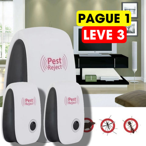 Pest Reject® Repelente Ultrassônico - Adeus as Pragas - Eficaz contra Mosquitos, ratos e insetos - COMPRE 1 LEVE 3