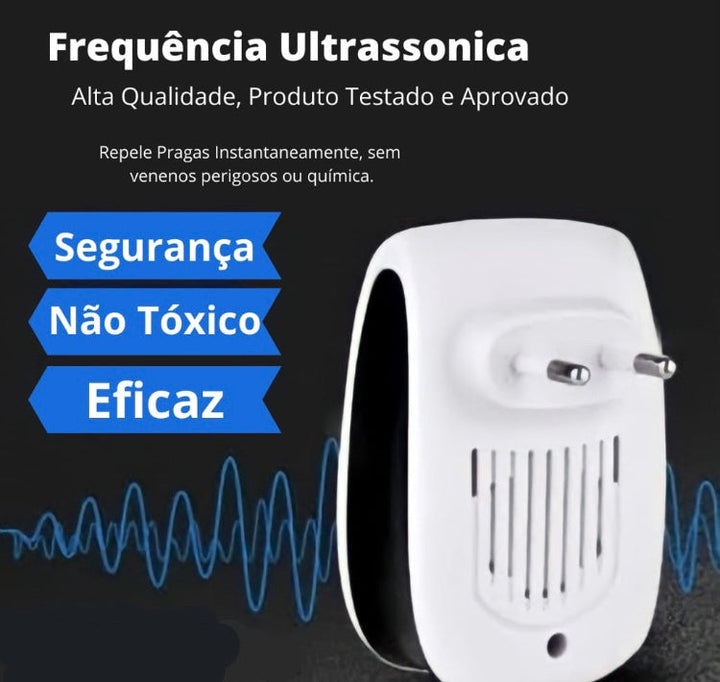 Pest Reject® Repelente Ultrassônico - Adeus as Pragas - Eficaz contra Mosquitos, ratos e insetos - COMPRE 1 LEVE 3